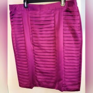 Worthington Pink Purple Pleated Pencil Skirt Knee-Length